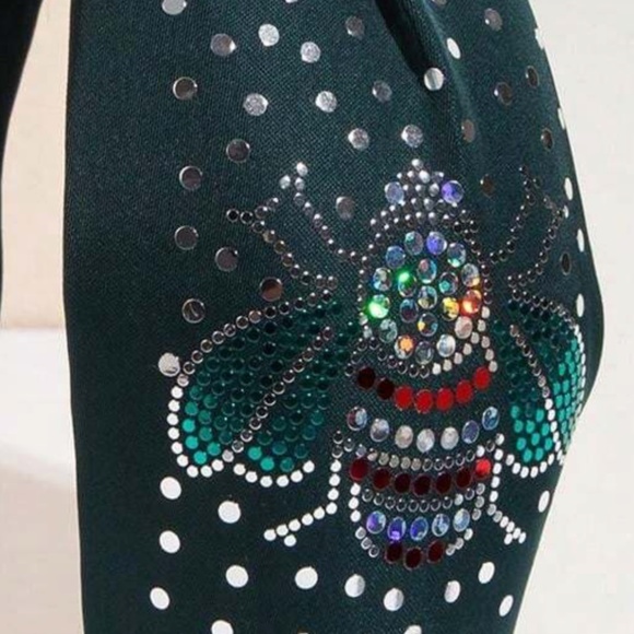 Green Satin Bee Glitter Knot Headband main image 5